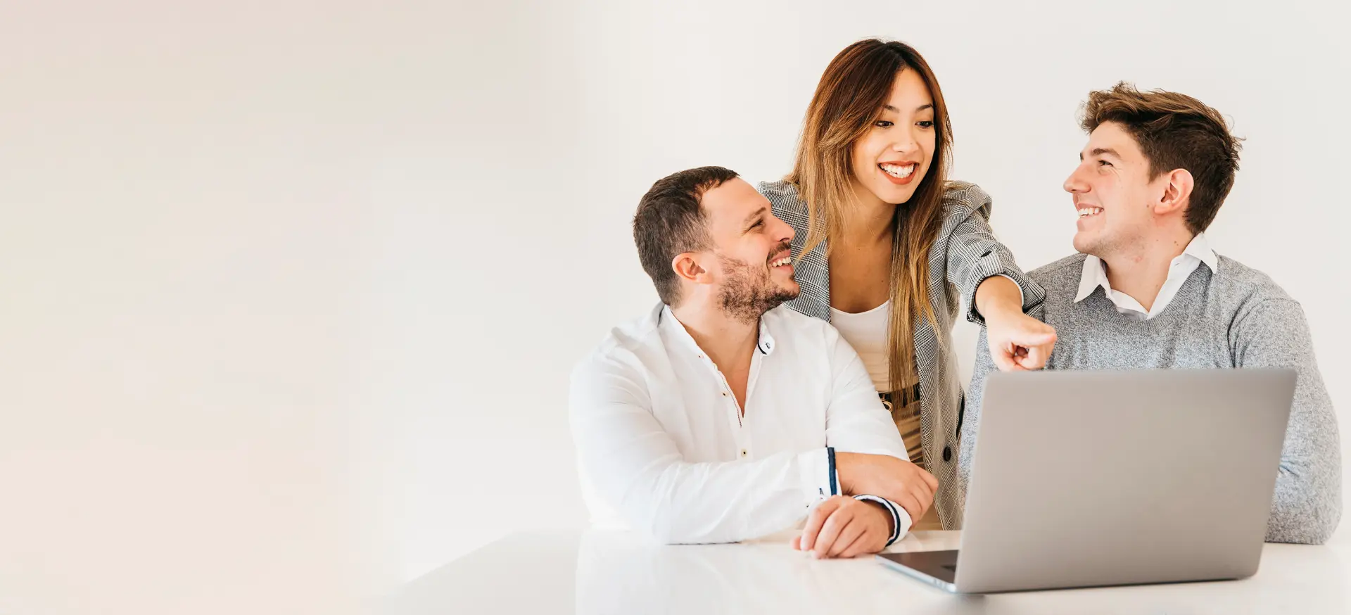 Digital marketing team working together to boost online visibility.